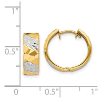 Thumbnail for 14k 5mm Diamond-cut Rhodium Hoop Earrings