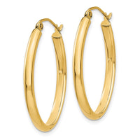 Thumbnail for 14k 3mm Oval Hoop Earrings