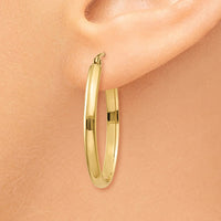 Thumbnail for 14k 3mm Oval Hoop Earrings