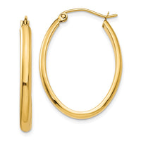 Thumbnail for 14k 3mm Oval Hoop Earrings