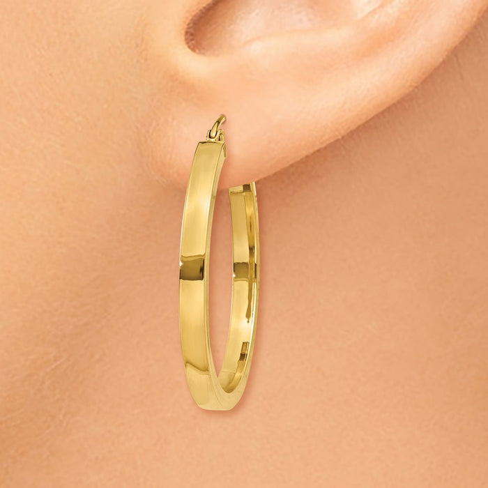 14k 2x3mm Square Tube Hoops