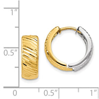 Thumbnail for 14k Two-tone Textured Hoop Earrings