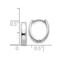 Thumbnail for 14k White Gold Polished Hinged Hoop Earrings