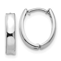 Thumbnail for 14k White Gold Polished Hinged Hoop Earrings