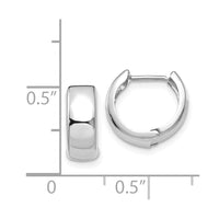 Thumbnail for 14k White Gold Polished Hinged Hoop Earrings