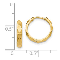Thumbnail for 14k Diamond-cut Hoop Earrings