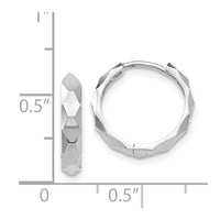 Thumbnail for 14k White Gold Diamond-cut Hoop Earrings