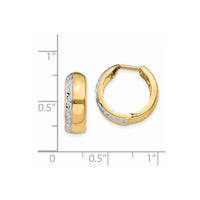 Thumbnail for 14k Two-tone Textured Hinged Hoop Earrings