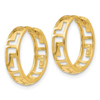 Thumbnail for 14k Greek Key Hinged Hoop Earrings