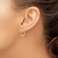 Thumbnail for 14k Greek Key Hinged Hoop Earrings