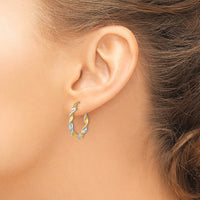 Thumbnail for 14K White Gold & Rhodium 2.0mm Twisted Hoop Earrings