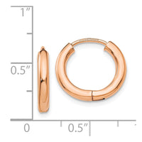 Thumbnail for 14K Rose Gold Polished Hollow Hinged Hoop Earrings