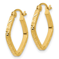 Thumbnail for 14K Diamond Cut Squared Hoop Earrings