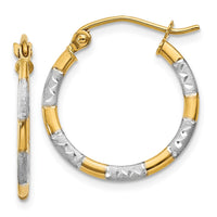 Thumbnail for 14K w/White Rhodium Diamond Cut Hoop Earrings