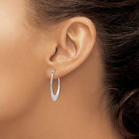 Thumbnail for 14k White Gold Polished Hoop Earrings