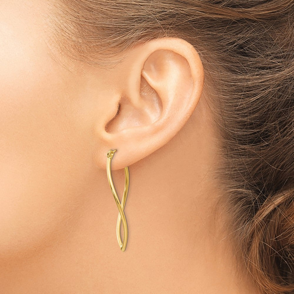 14k Polished Fancy Hoop Earrings