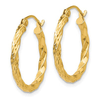 Thumbnail for 14K Twist Hollow Hoop Earrings