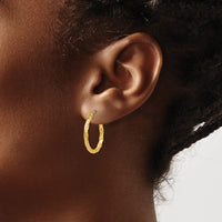 Thumbnail for 14K Twist Hollow Hoop Earrings