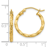 Thumbnail for 14K Twist Hollow Hoop Earrings