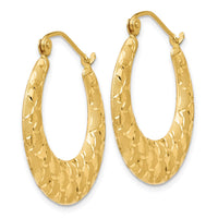 Thumbnail for 14K Laser Cut Patterned Hoop Earrings