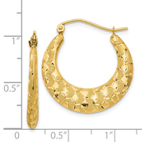 Thumbnail for 14K Laser Cut Patterned Hoop Earrings