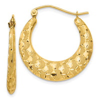 Thumbnail for 14K Laser Cut Patterned Hoop Earrings