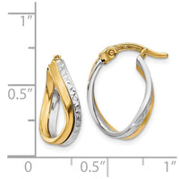 Thumbnail for 14k Two-tone Polished Hoop Earrings