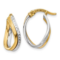 Thumbnail for 14k Two-tone Polished Hoop Earrings