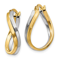 Thumbnail for 14k Two-tone Polished Hoop Earrings
