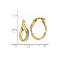 Thumbnail for 14k Two-tone Polished Hoop Earrings