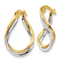 Thumbnail for 14k Two-tone Twisted Hoop Earrings