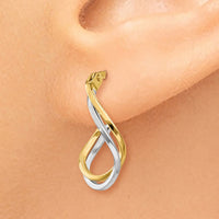 Thumbnail for 14k Two-tone Twisted Hoop Earrings