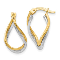 Thumbnail for 14k Two-tone Twisted Hoop Earrings