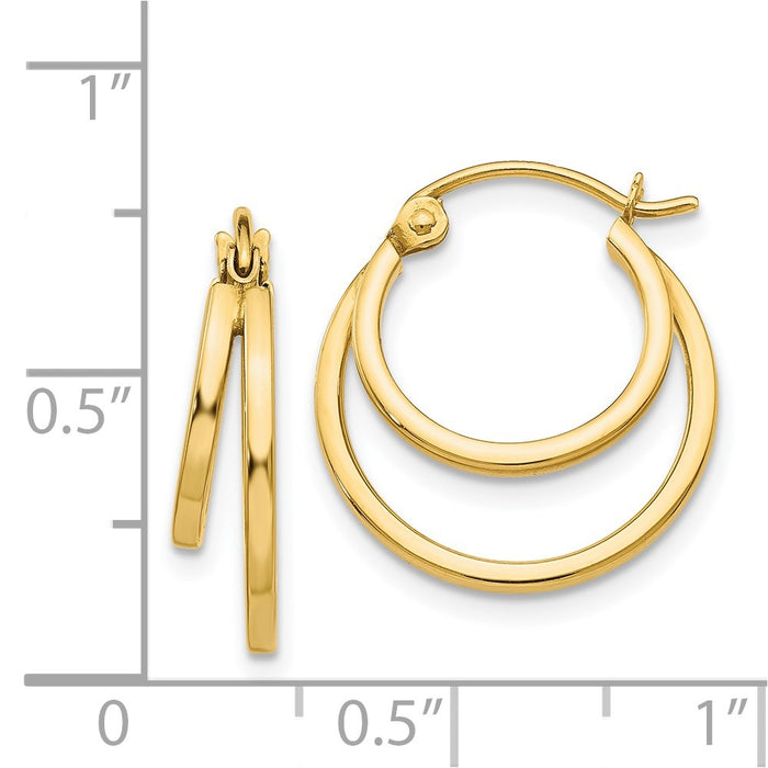 14K Double Hoop Earrings