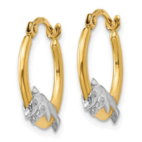 Thumbnail for 14K & Rhodium Dolphin Hoop Earrings