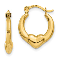 Thumbnail for 14K Hollow Heart Hoop Earrings