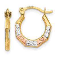 Thumbnail for 14K & White and Rose Rhodium Hoop Earrings