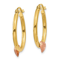 Thumbnail for 14K Yellow & Rose Gold Heart Hoop Earrings