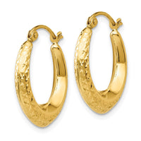 Thumbnail for 14K Textured Hollow Hoop Earrings