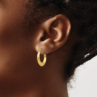 Thumbnail for 14K Textured Hollow Hoop Earrings