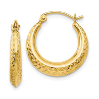 Thumbnail for 14K Textured Hollow Hoop Earrings