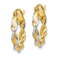 Thumbnail for 14k Polished 2.75mm Fancy Twisted Hoop Earrings