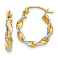 Thumbnail for 14k Polished 2.75mm Fancy Twisted Hoop Earrings