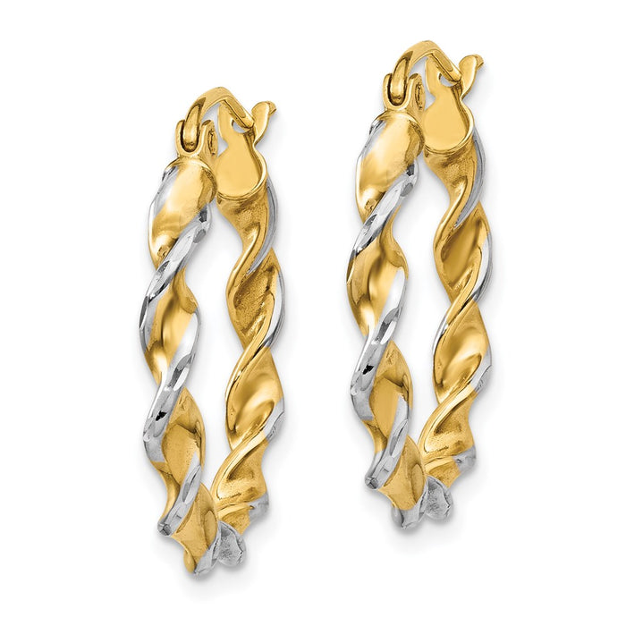 14k Polished 2.75mm Fancy Twisted Hoop Earrings