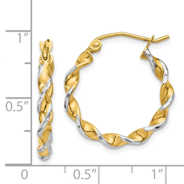 14k Polished 2.75mm Fancy Twisted Hoop Earrings