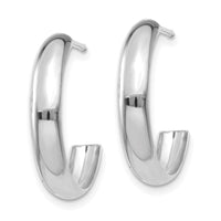 Thumbnail for 14k White Gold Polished 3.5mm J-Hoop Earrings