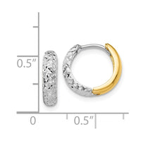 Thumbnail for 14k Two-tone Diamond-cut Hoop Earrings