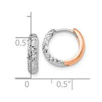 Thumbnail for 14k Two-tone Diamond-cut Hoop Earrings