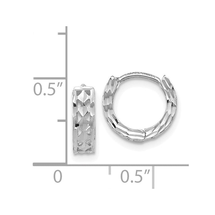 14k Cut-out Design Hinged Hoop Earrings