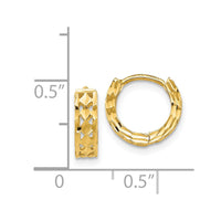 Thumbnail for 14k White Gold Cut-out Design Hinged Hoop Earrings